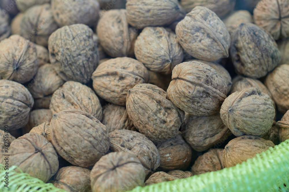 Sack with plenty of nuts in a local market Sack with plenty of nuts in a local market