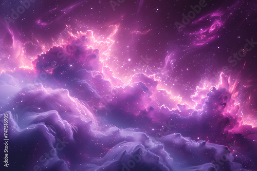 Abstract space background with nebula and stars. Fantasy fractal texture