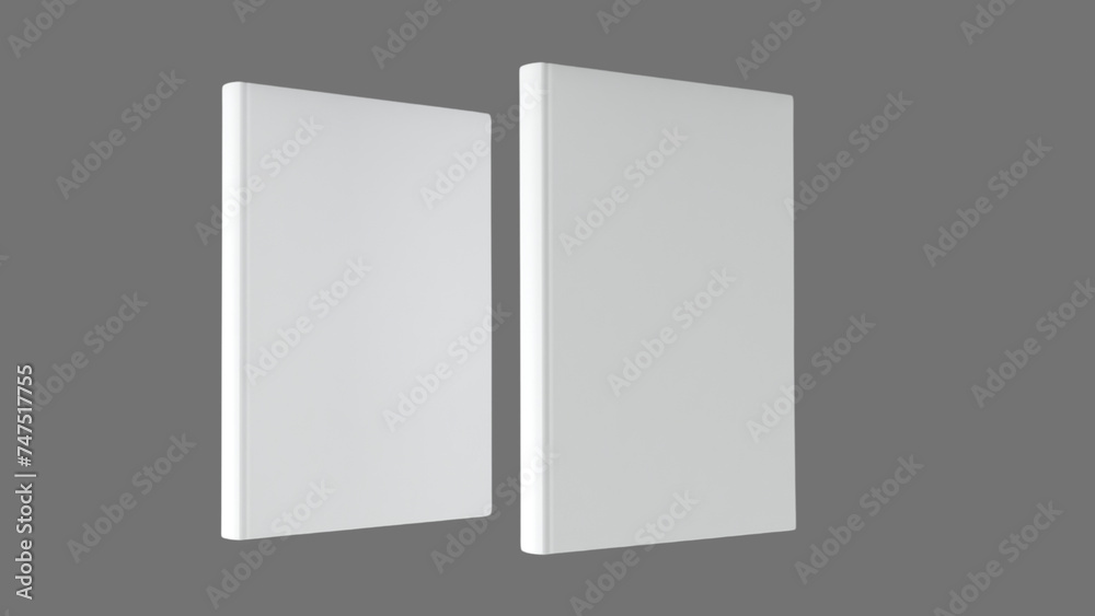 Book Mockup cover on clean backdrop. Blank hardcover isolated on empty background Book Mockup cover on clean backdrop. Blank hardcover isolated on empty background