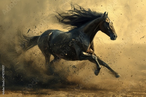 Dynamic Grace  Horse Illustration