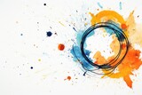Abstract painting with colorful splatters, suitable for artistic projects