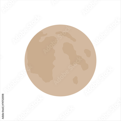 Full moon vector, in flat style. The concept of astrology, astronomy, phases of the moon, lunar calendar, science. Illustration eps 10, isolated on a white background, for print and web.