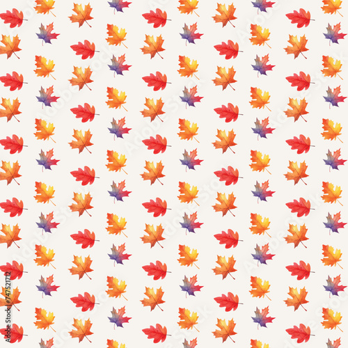 watercolor hand drawn colorful Autumn seamles leaves pattern for banners, posters, cover design templates, social media stories wallpapers and greeting cards. vector illust