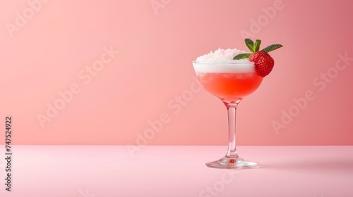cocktail in a glass on the table.