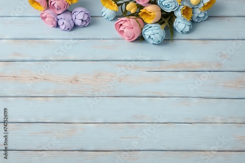 Background Backdrock Wallpaper with easter and spring theme   Pastel colors   Yellow Green Rose Blue