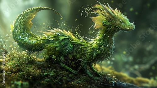 Fantasy dragon in the forest © Олег Фадеев