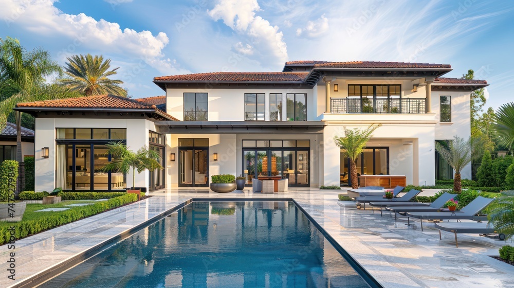 Fototapeta premium Beautiful modern villa in Mediterranean style