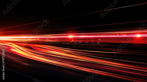 Futuristic technology background showcasing high speed data transfer with digital light trails