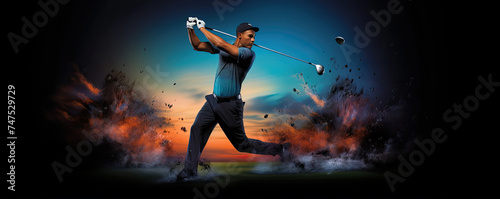 Golf player shot at the hole. © amazingfotommm
