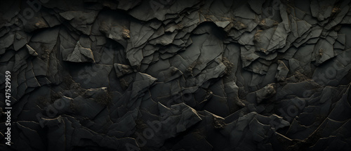 intricate detailed abstract topographic pattern in charcoal and black . Ancient slate rock formations, Graphic resource background and wallpaper.	