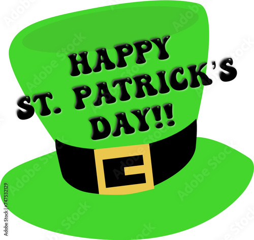 Happy St. Patrick's Day, black color lettering, 3d holiday vector graphics, ideal for greeting cards, advertising, banners, prints, cricut, sublimation	
