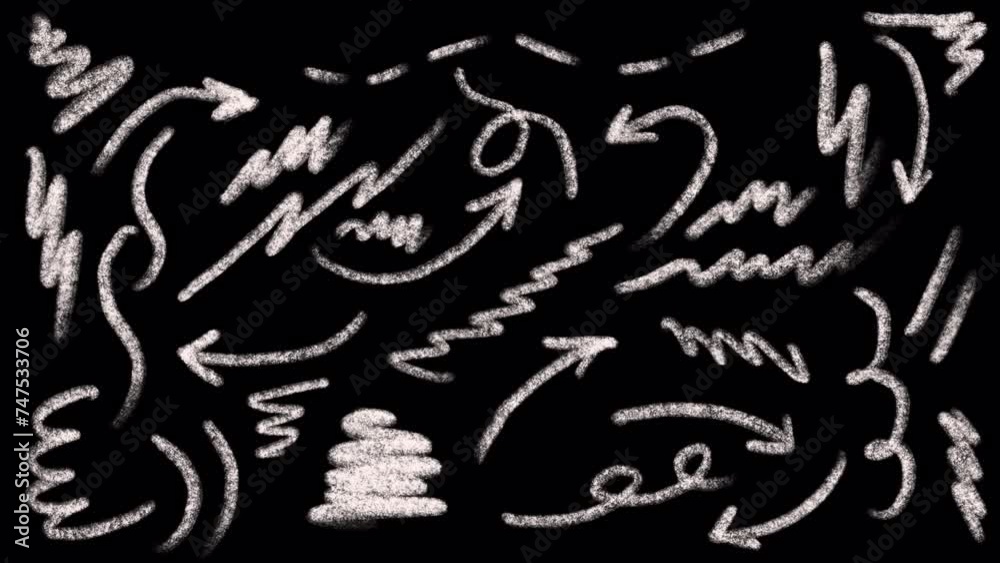 Hand drawn animated video, doodle strokes and arrows, video clip with alpha channel. Hand drawn animated video, doodle strokes and arrows, video clip with alpha channel.