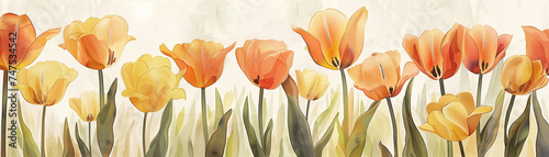 illustration of spring flowers, tulip 