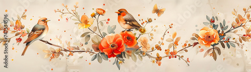 flowers and birds