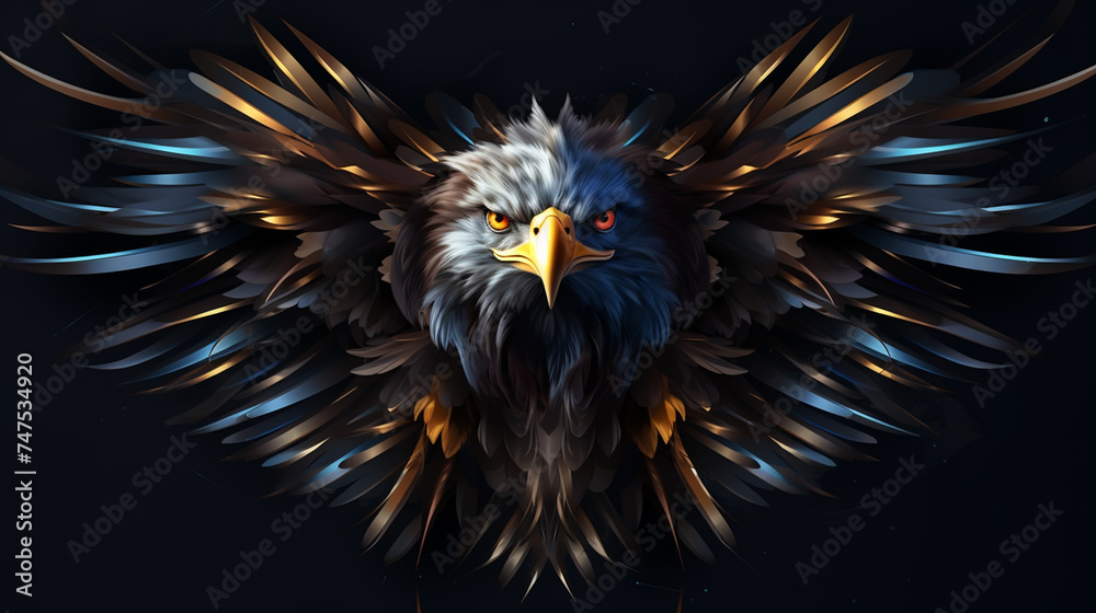 Obraz premium Geometric polygonal eagle, pattern design, illustration