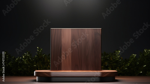 Elegant Silkwood Podium product display for product presentation photo