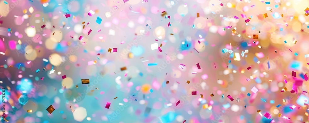 Celebration and colorful confetti party. Blur abstract background