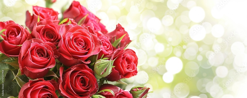 Bouquet of roses, white background and copy space Bouquet of roses, white background and copy space