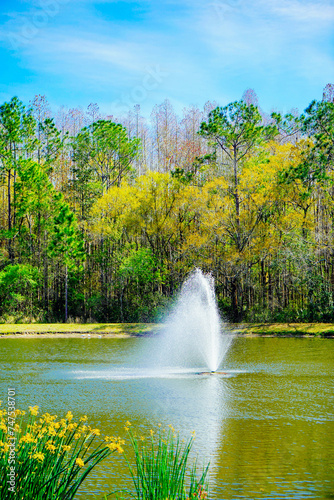 A Florida community pond in spring
