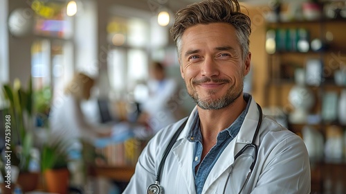 Healthcare, happy doctor and portrait of man in clinic for insurance, wellness and medical service. © Vasiliy