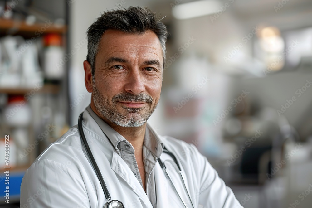 Healthcare, happy doctor and portrait of man in clinic for insurance, wellness and medical service. Healthcare, happy doctor and portrait of man in clinic for insurance, wellness and medical service.