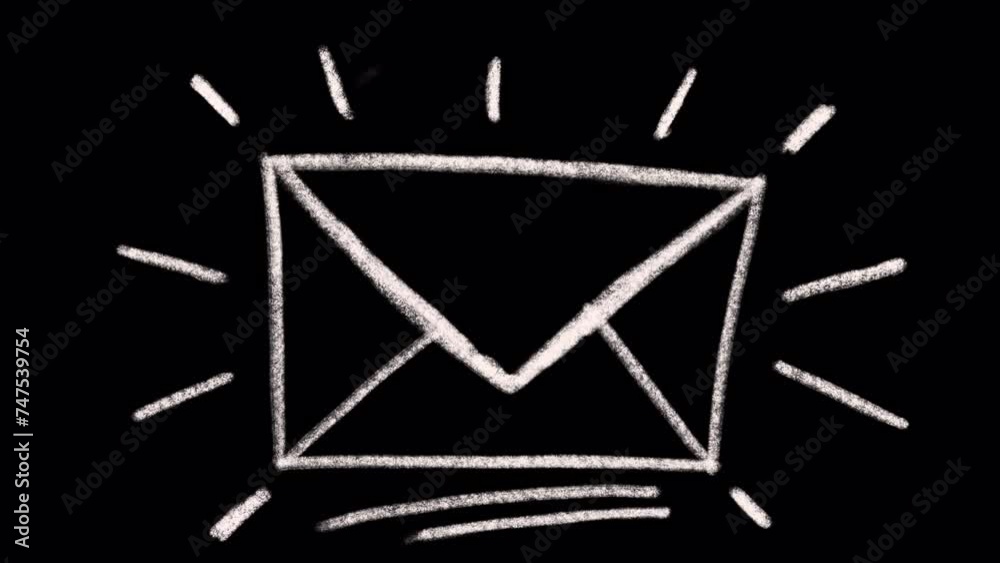 Hand drawn animation of an envelope, video clip with alpha channel. Hand drawn animation of an envelope, video clip with alpha channel.