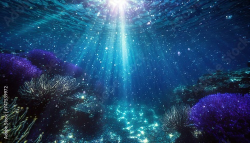 Fondo oceano azul arrecife luz