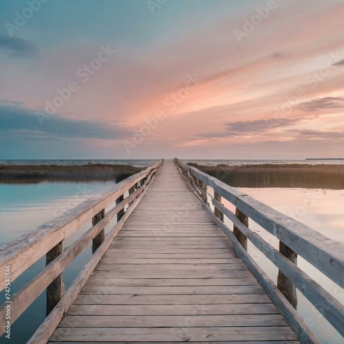 Puente de madera en el amanecer © eduardo
