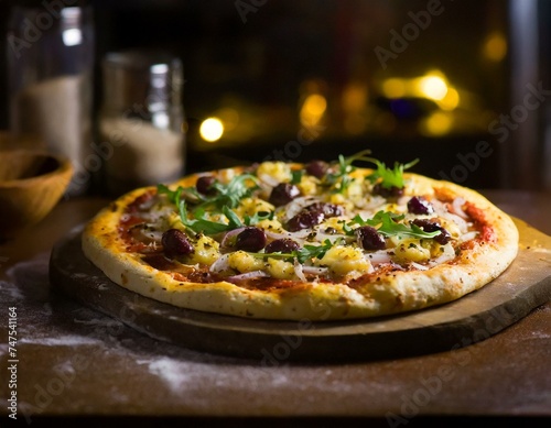 Pizza artesanal vegetales