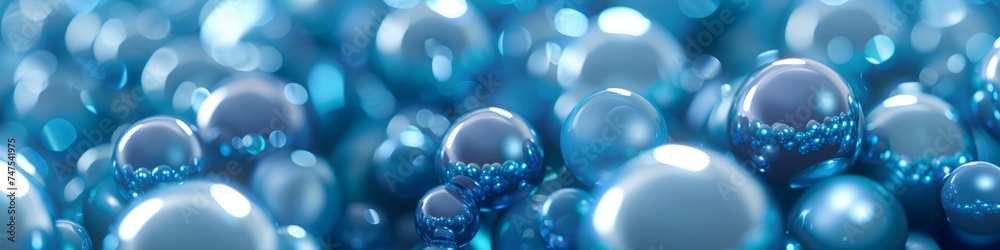 balls glossy pearl blue background. balls glossy pearl blue background.