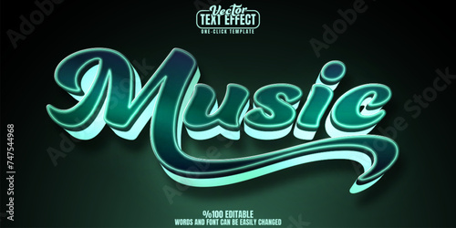 Music editable text effect, customizable party and festival 3D font style