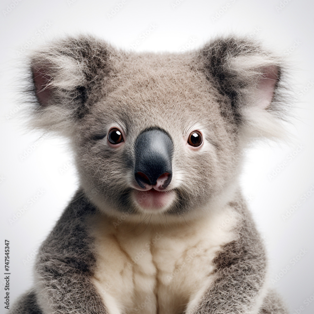 photo of a koala on a white background сreated with Generative Ai photo of a koala on a white background сreated with Generative Ai