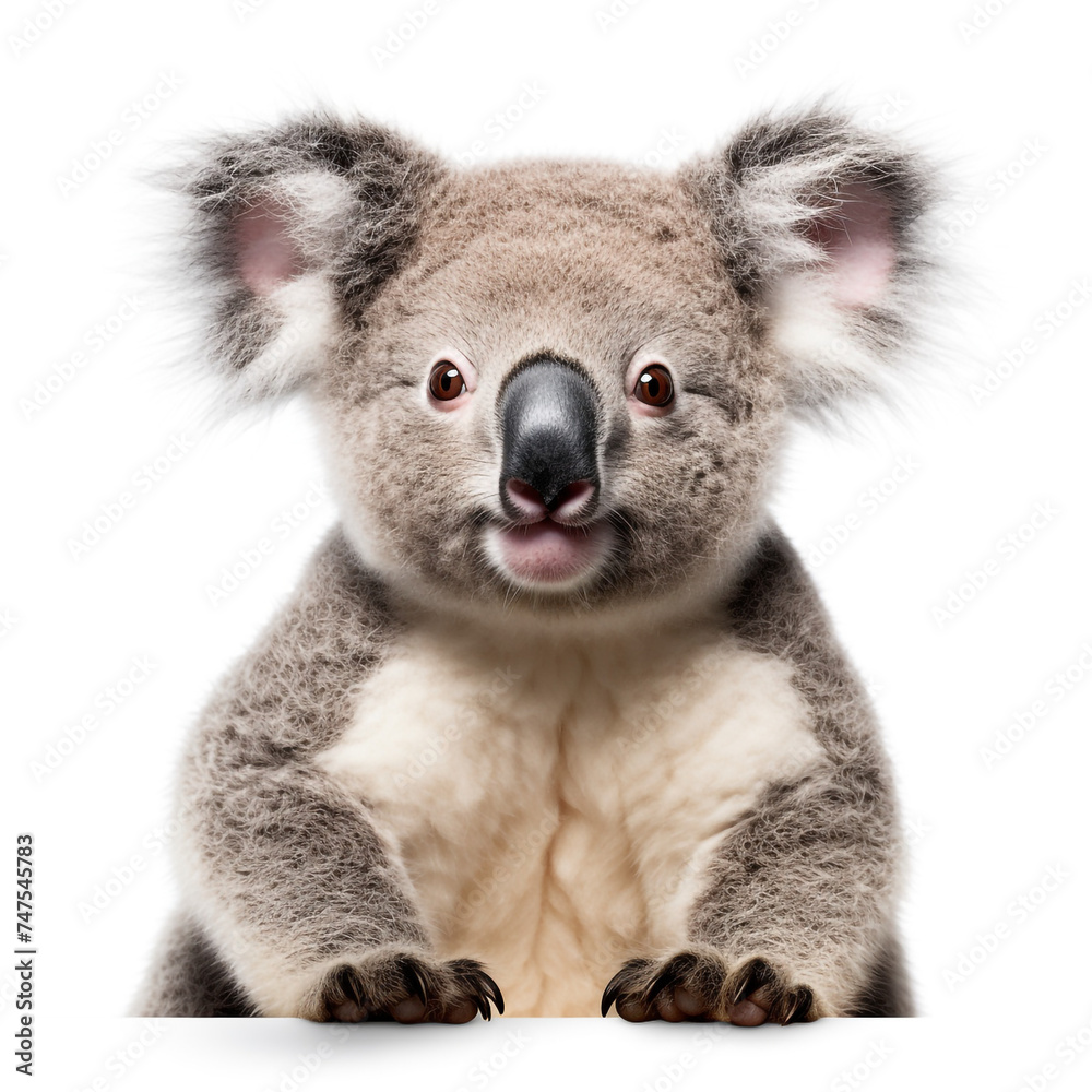 Fototapeta premium photo of a koala on a white background сreated with Generative Ai