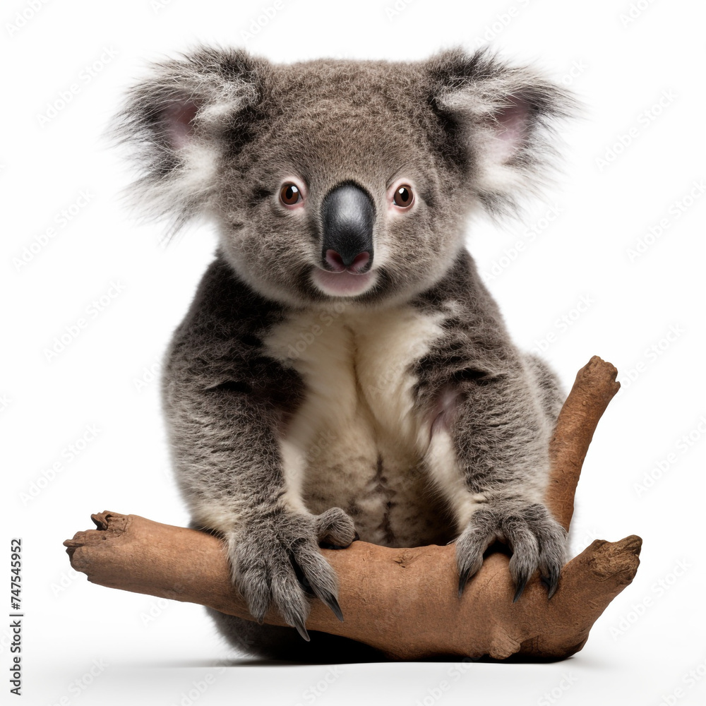 Fototapeta premium photo of a koala on a white background сreated with Generative Ai