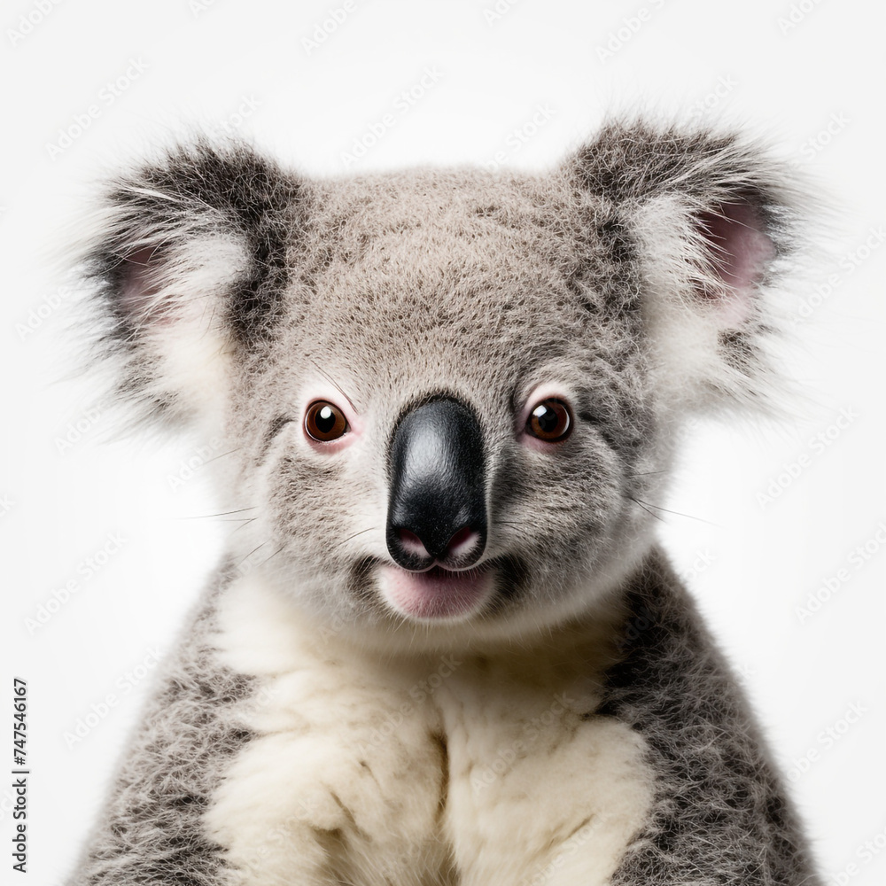 Obraz premium photo of a koala on a white background сreated with Generative Ai
