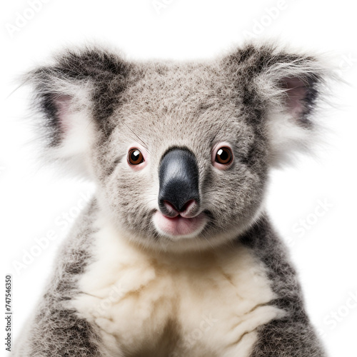 photo of a koala on a white background сreated with Generative Ai