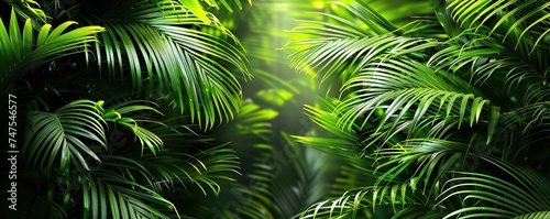 Green palm leaves as background. Palm Sunday concept. © Svitlana