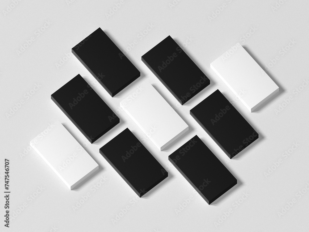 3D illustration. Stack of business card mockup isolated 3D illustration. Stack of business card mockup isolated