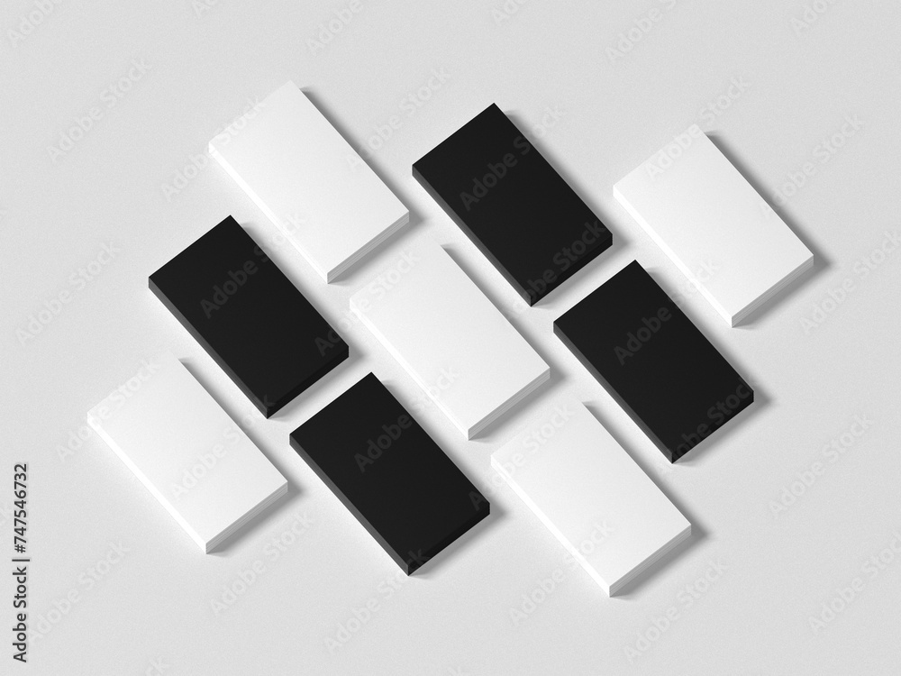3D illustration. Stack of business card mockup isolated 3D illustration. Stack of business card mockup isolated