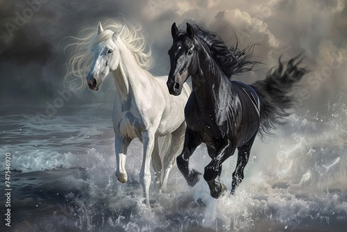 Dreams Take Flight: Fantastic Horse Duo Artwork © Zahreen