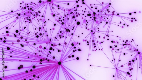 futuristische pink rosa leuchtende synchrone Netzwerkverkn  pfungen mit Knotenpunkten  Fraktal  Muster  Kreis  Verbindungen  KI  Internet  Server  Plexuseffekt  System  FTTH  Daten  leuchten 