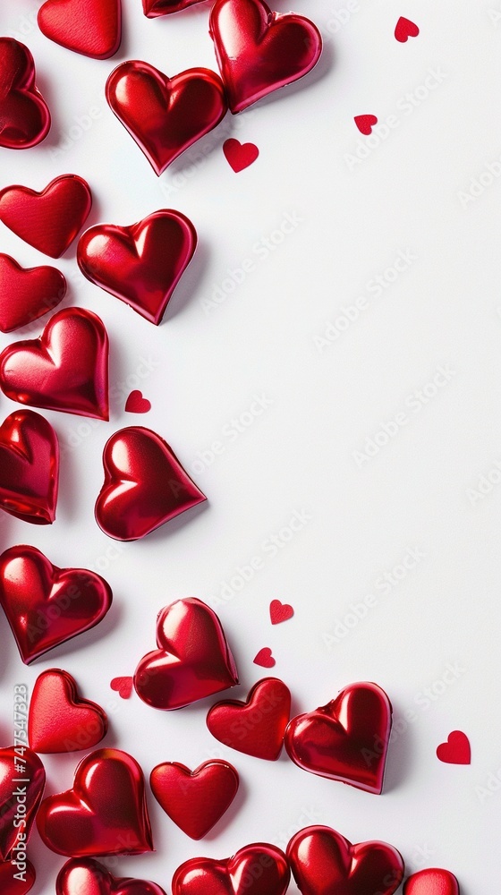 Empty valentine's day greeting card with copyspace on white background Empty valentine's day greeting card with copyspace on white background
