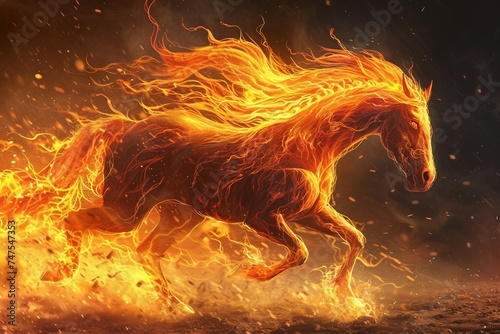 Heart of Flames: Fire Horse Artwork © Zahreen