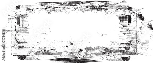 Glitch distorted grange shape . Noise grungy logo . Trendy defect error shapes . Glitched frame .Grunge textured . Distressed effect .Vector shapes