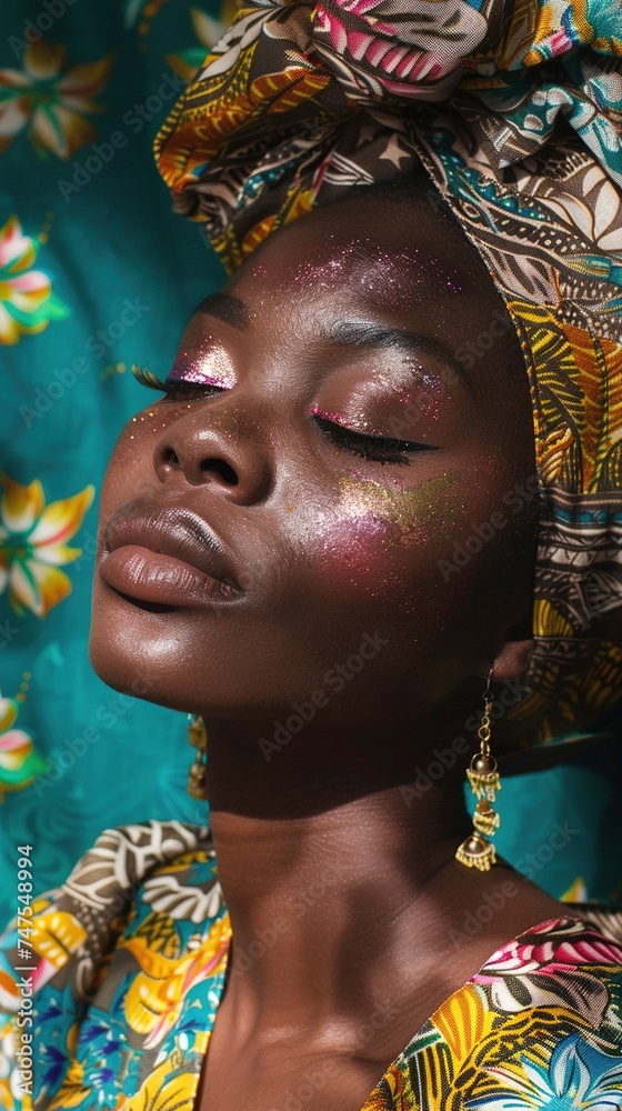 Black woman celebrating black history month and Juneteenth Black woman celebrating black history month and Juneteenth
