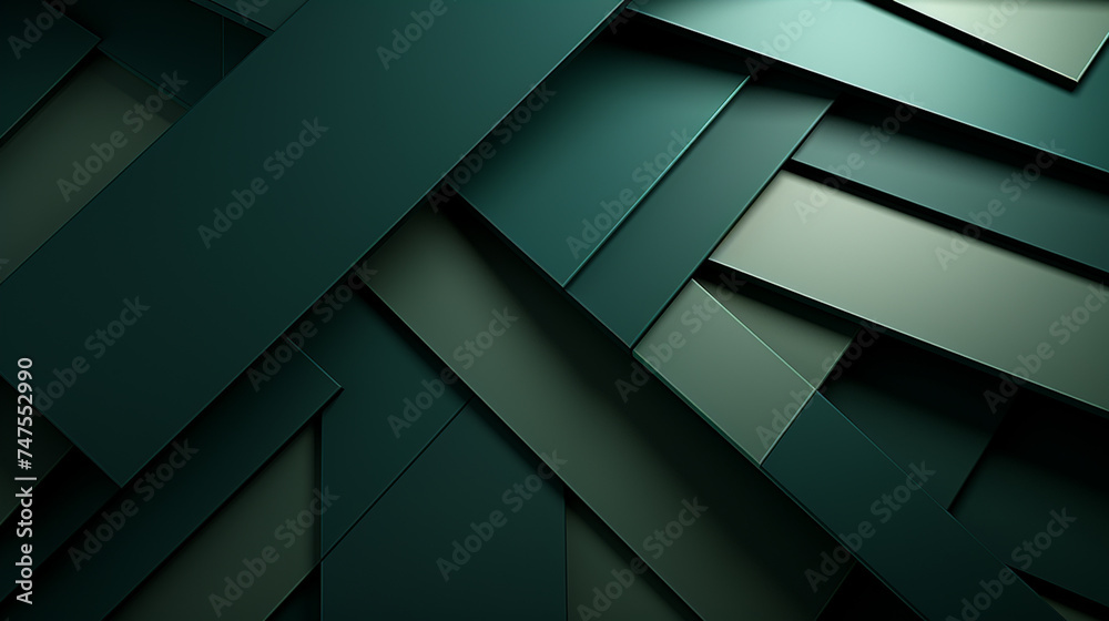 3D abstract background with green paper shapes. 3D abstract background with green paper shapes.