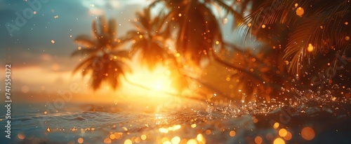 landscape with palm trees in the background