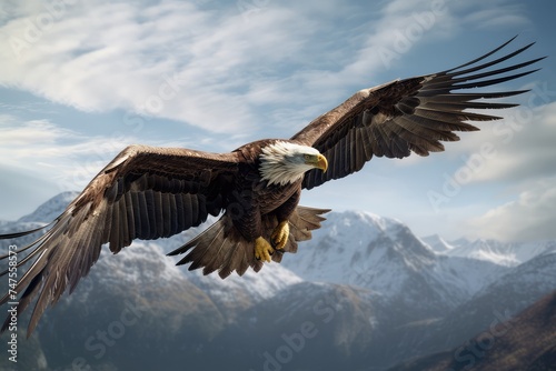 3d eagle rendering while flying