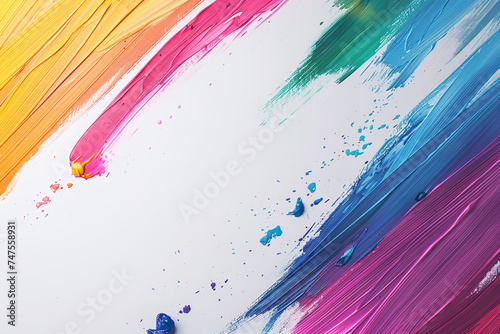 Stains of various colors with brush, space for text