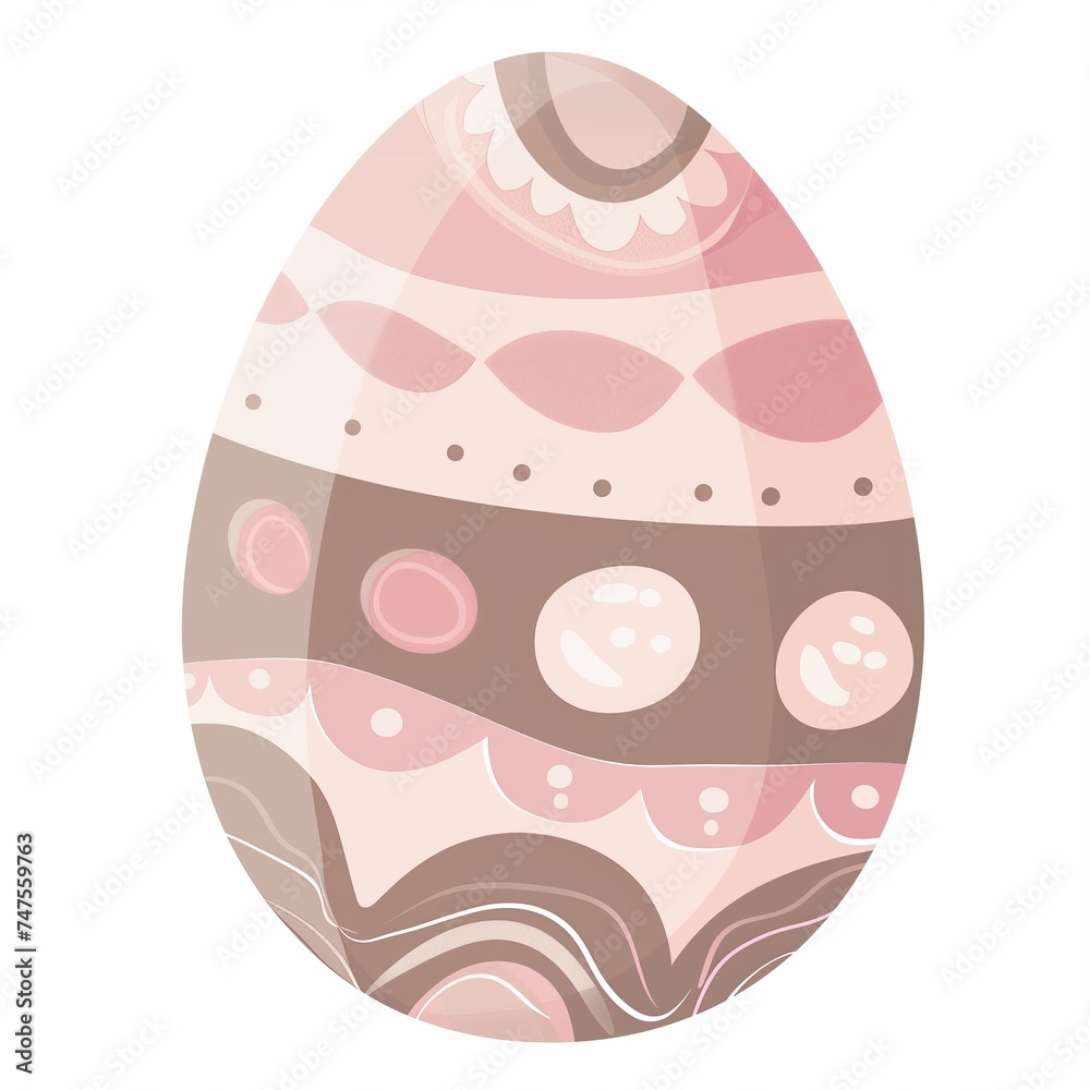 Easter egg in boho style with various shades of pink, greeting card Easter egg in boho style with various shades of pink, greeting card